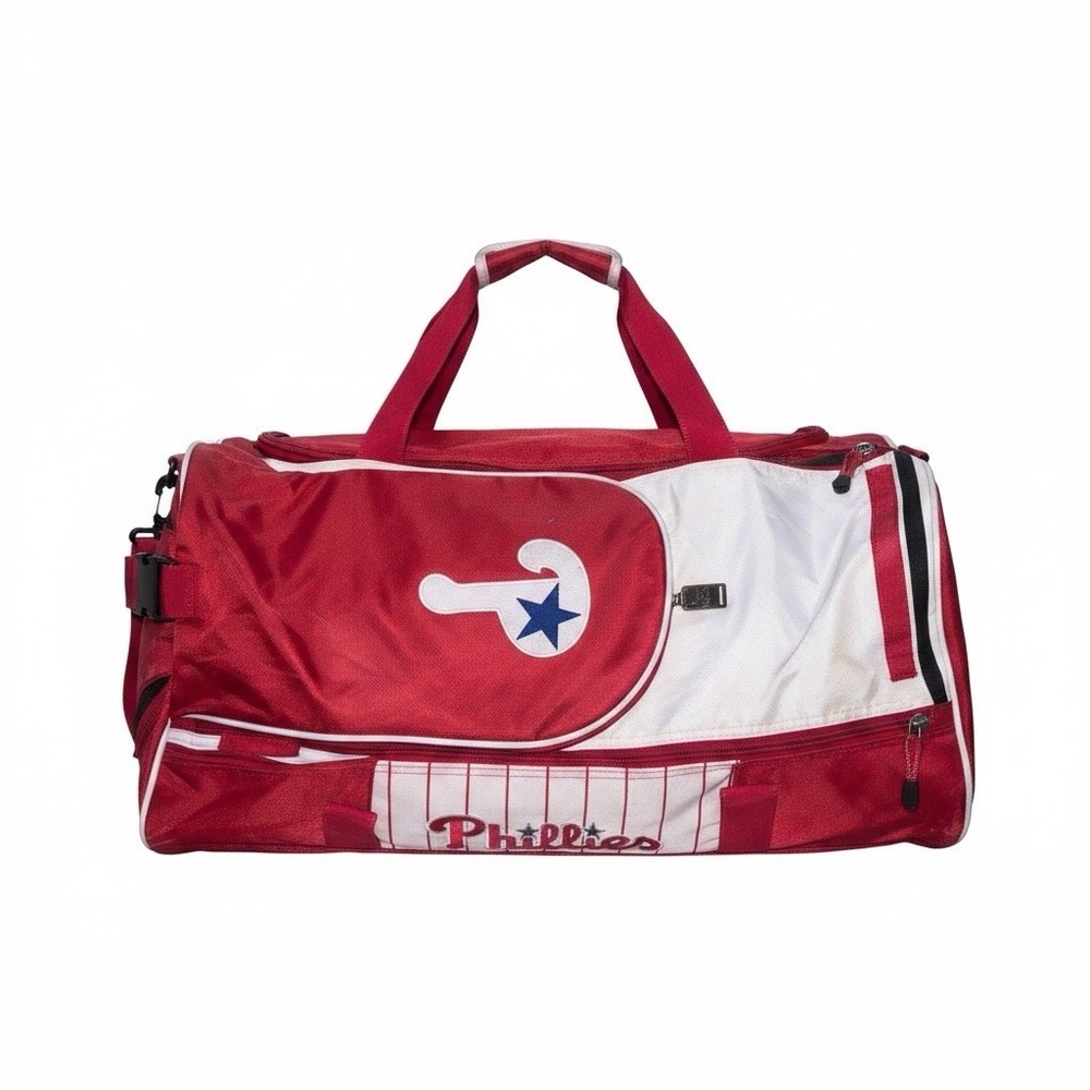 Philadelphia Phillies Duffel Bag - Roadblock Style- Red/White Very Good
